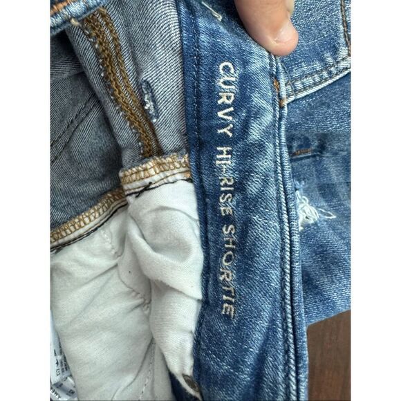 American Eagle Next Level Stretch Curvy Hi-Rise Shortie Shorts Size 0 - Picture 4 of 6